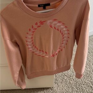 Maje Blush Pink Sweater with Circular Leaf Pattern